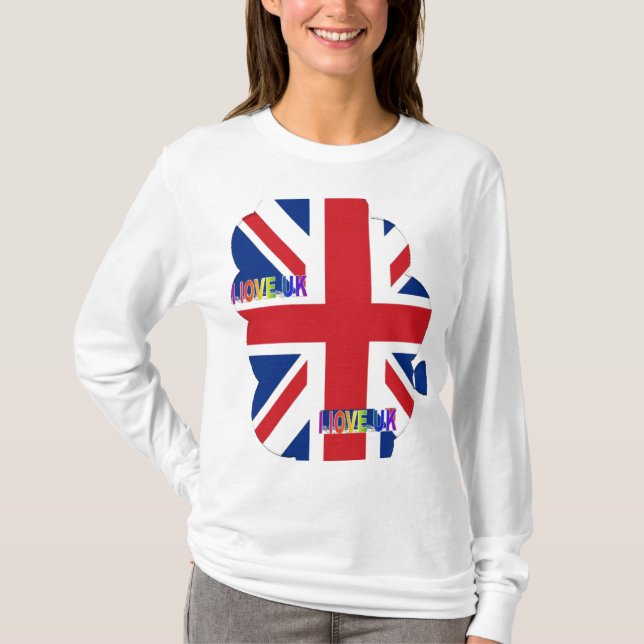 T-shirt I Love UK Art Print (Devant)