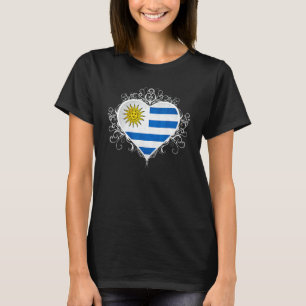 T-shirt I Love Uruguay Flag T Shirt