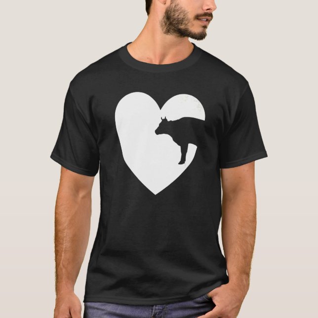T-shirt I Love Vaches Agriculteur Bovine Vin Valentines Da (Devant)