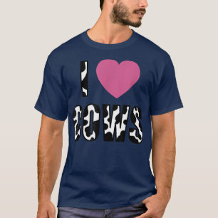 T-shirt I Love Vaches Agritourisme animal de ferme Funny F