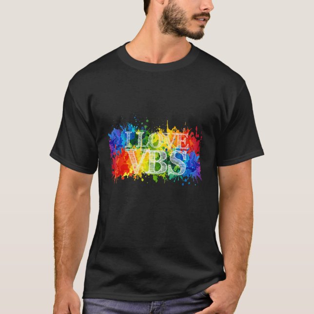 T-shirt I Love Vbs  Crew Vacation Bible School Paint Splat (Devant)