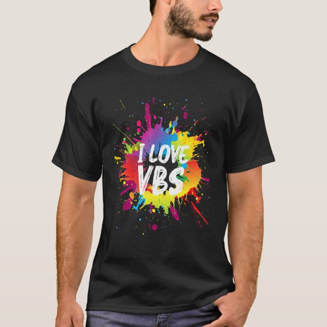 T-shirt I Love Vbs Tees Crew Vacation Bible School Paint S (Devant)
