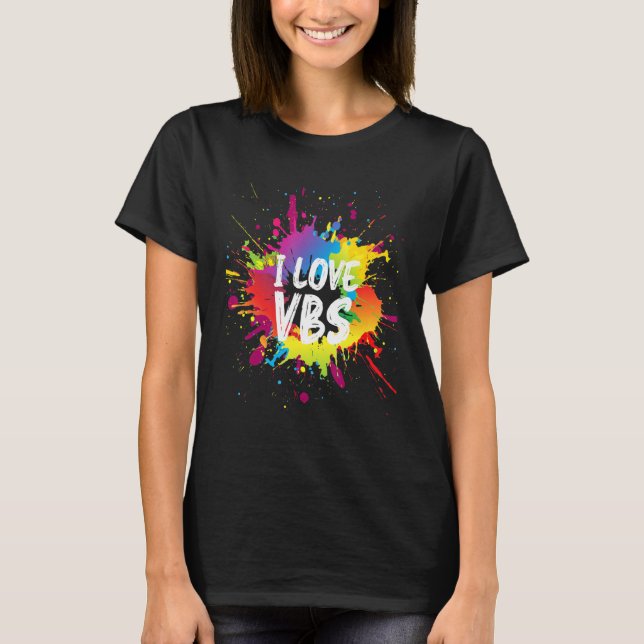 T-shirt I Love Vbs Tees Crew Vacation Bible School Paint S (Devant)
