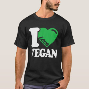 T-shirt I Love Vegan - Vintage Retro Heart Vegan Plante Ba