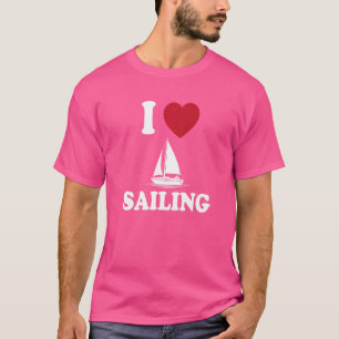 T-shirt I Love Voile Vêtements Voile Voile Capitaine Aimer