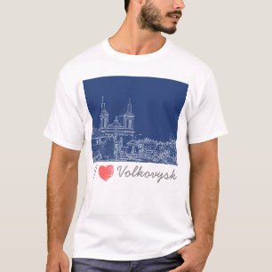T-shirt I Love Volkovysk Biélorussie Architecture Cathédra