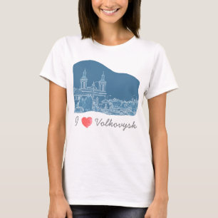 T-shirt I Love Volkovysk Biélorussie Architecture Cathédra