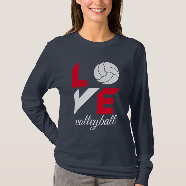 T-shirt I Love volleyball (Devant)