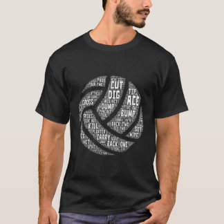 T-shirt I Love Volleyball Beach Sports Joueurs Word Art De