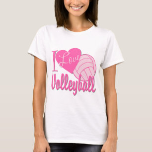 T-shirt I Love Volleyball rose