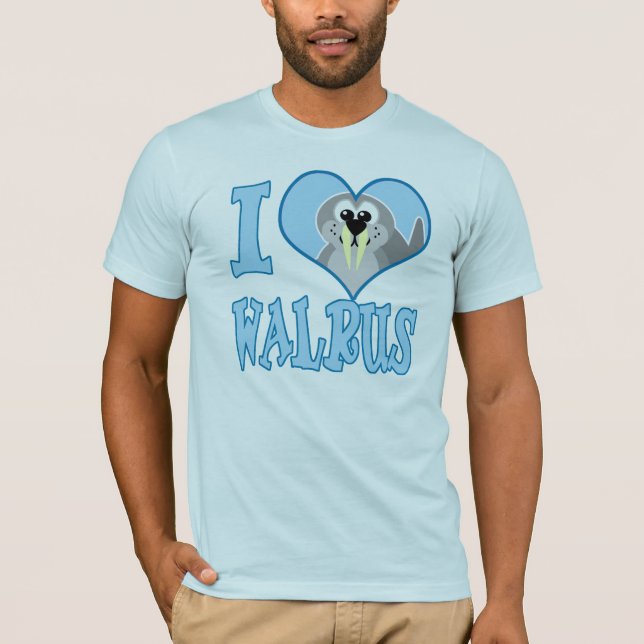 T-shirt I Love walrus (Devant)
