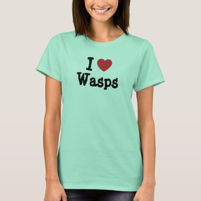 T-shirt I love Wasps heart custom personalized (Devant)