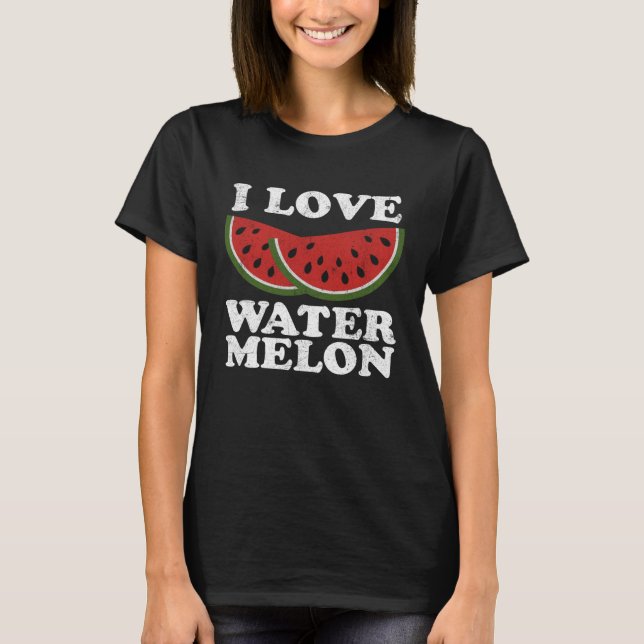T-shirt I Love Watermelon  Summer Retro Cute Watermelons (Devant)