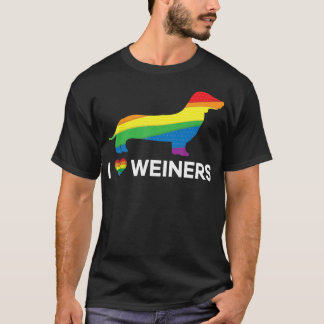 T-shirt I love Weiners Dachshund Gay Lesbian Pride