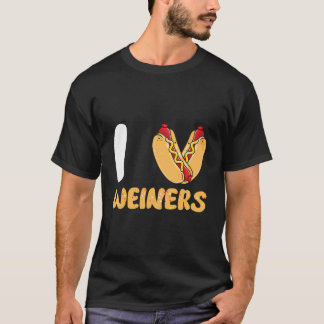 T-shirt I Love Weiners Frank Saucage Bun Funny Hotdogs Lov