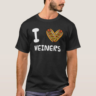 T-shirt I Love Weiners Hotdogs Frankfurter Wiener Frank Sa