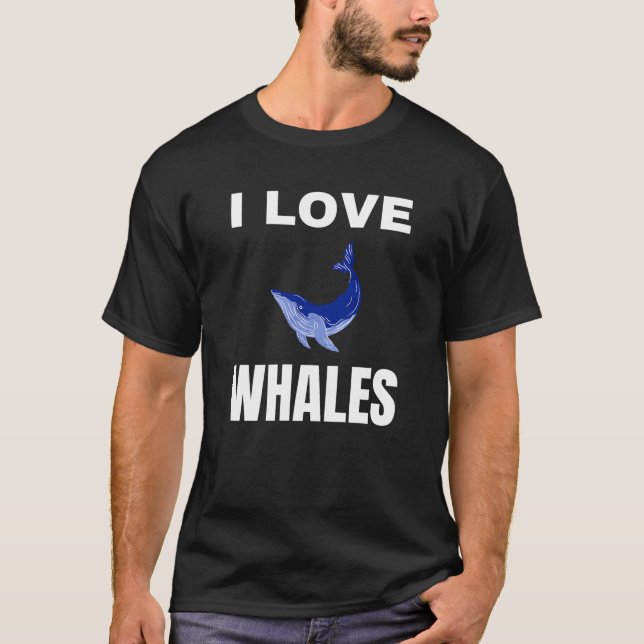 T-shirt I love whales (Devant)
