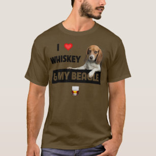 T-shirt I Love Whiskey et My Beagle Maman Papa Chien Chass