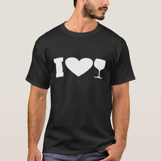 T-shirt I Love Wine Funny Novelty (Devant)