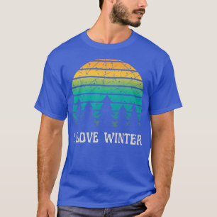 T-shirt I Love Winter Colorful Outdoors Nature Skiing Snow