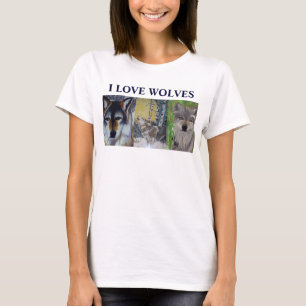 T-shirt I LOVE WOLVES top