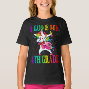 T-shirt I Love You 4th Grade Back To School Unicorn