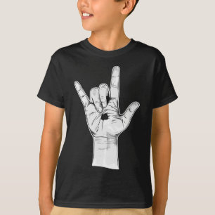 T-shirt I Love You ASL Hand Sign - Hand Drake Novelty Jesu