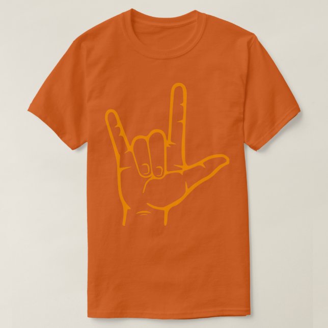 T-shirt I Love You Hand Sign American Sign Language 27 (Design devant)