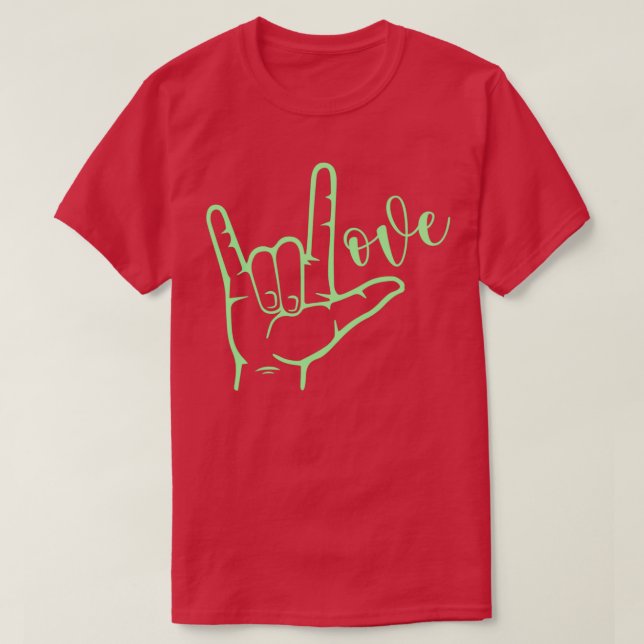 T-shirt I Love You Hand Sign American Sign Language 7 (Design devant)