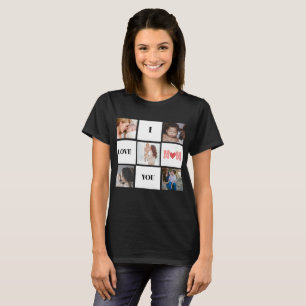 T-shirt ''I Love you maman'' mignon 5 photo collage T-shir