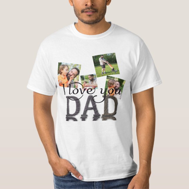 T-shirt I Love You Papa, photo collage (Devant)