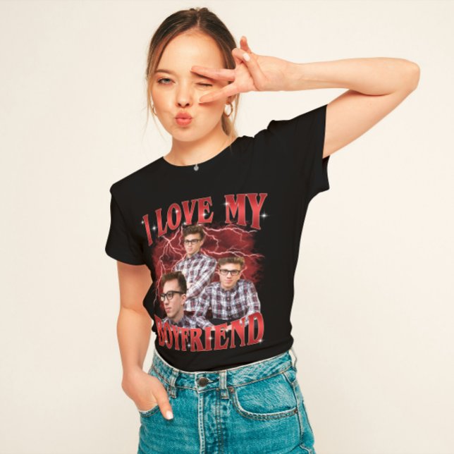 T-shirt I Love You Personnalisé Bootleg Couple Cadeau (Créateur téléchargé)