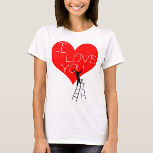 T-shirt I Love You Red Heart drôle cool unique