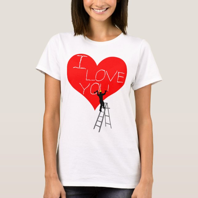 T-shirt I Love You Red Heart drôle cool unique (Devant)