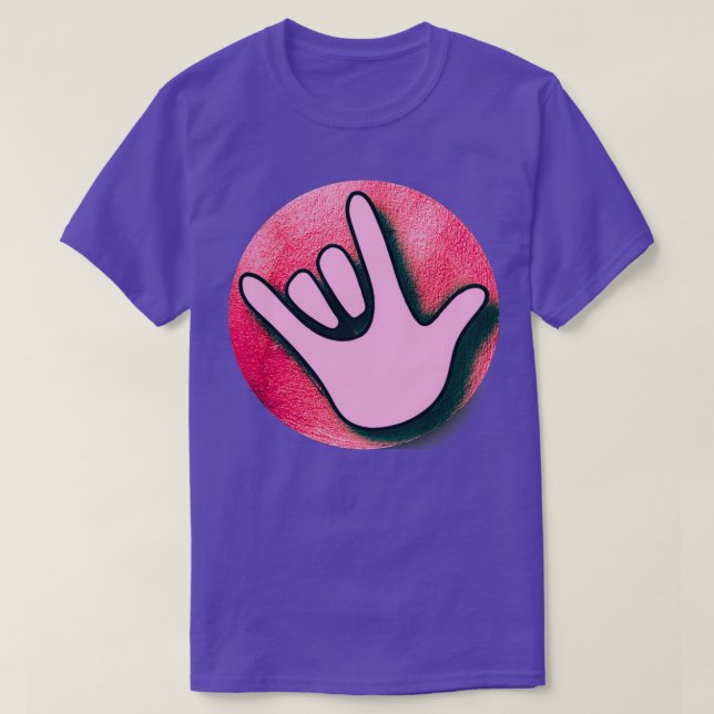 T-shirt I Love You Sign Language to Deaf People (Design devant)