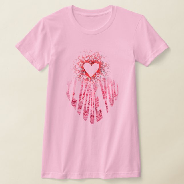 T-shirt "I Love You" Trái Tim Hoa Hong - Thiêt Ké Lãng Man (Poser)