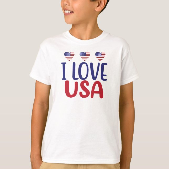 T-shirt I Love You USA-65789 (Devant)