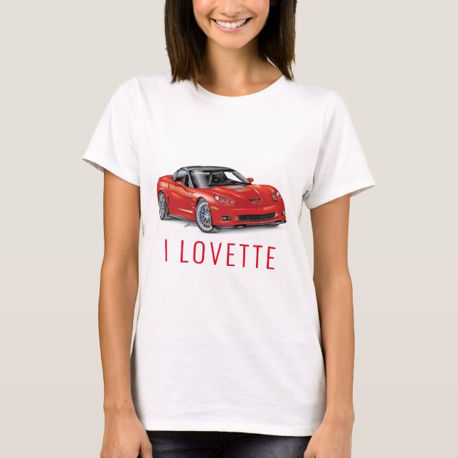 T-SHIRT I LOVETTE UNIQUE CONCEPTION DE VOITURE (Devant)