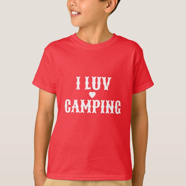 T-Shirt I Luv Camping pour enfants (Devant)
