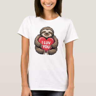T-shirt I LUV YOU Funny Valentine’s Day mignonne Sloth