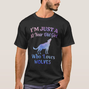 T-shirt I m 10 Anniversaire Wolf Vêtements Filles Wolve