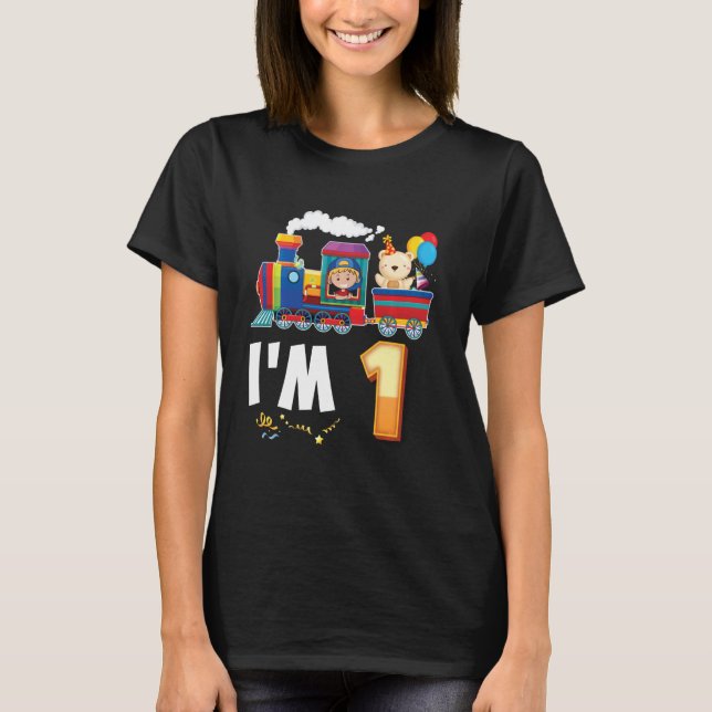 T-shirt I M 1 An Train 1er Anniversaire Awesome Happy Tr (Devant)