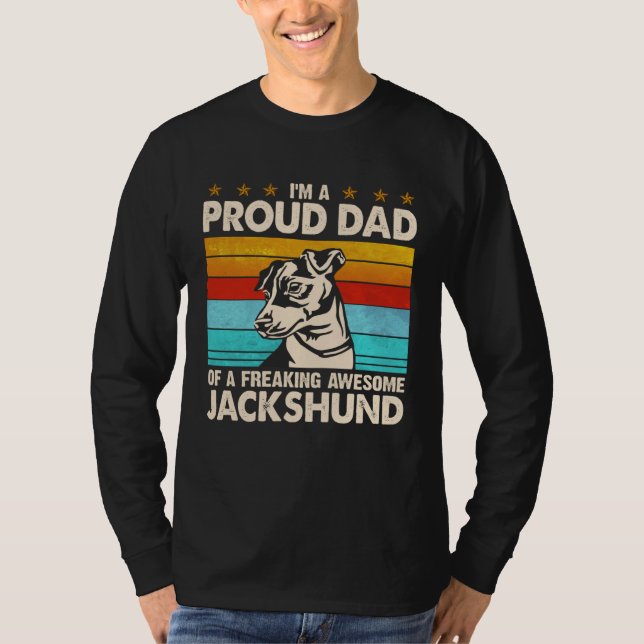 T-shirt I m A Proud Dad Of A Freaking Awesome Jackshund (Devant)