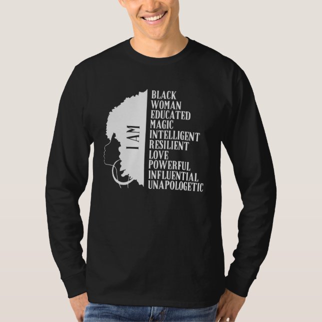 T-shirt I m Black Women Educated Magic Afro Girls Black Hi (Devant)