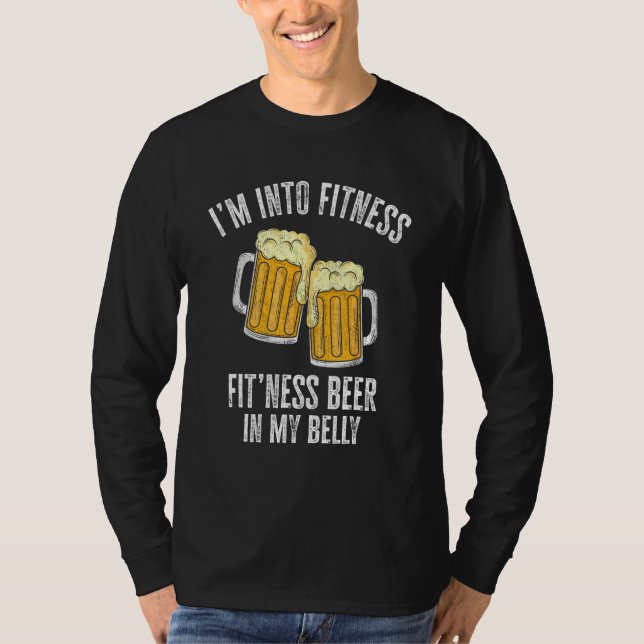 T-shirt I m Into Fitness  Beer Gym Workout  Drinking Dad (Devant)