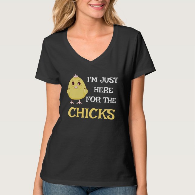 T-shirt I m Just Here For The Chicks Cute Easter Boys Kids (Devant)