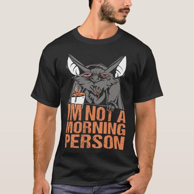 T-shirt I m not a Morning Person Bat Halloween Pumpkin Spi (Devant)