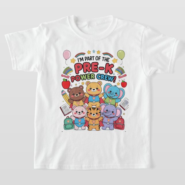T-shirt "I’m Part of the Pre-K Power Crew!" – Kids (Poser)