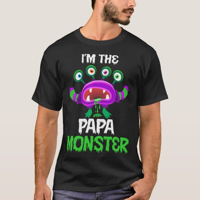 T-shirt I m The Papa Monster Matching Family Halloween (Devant)