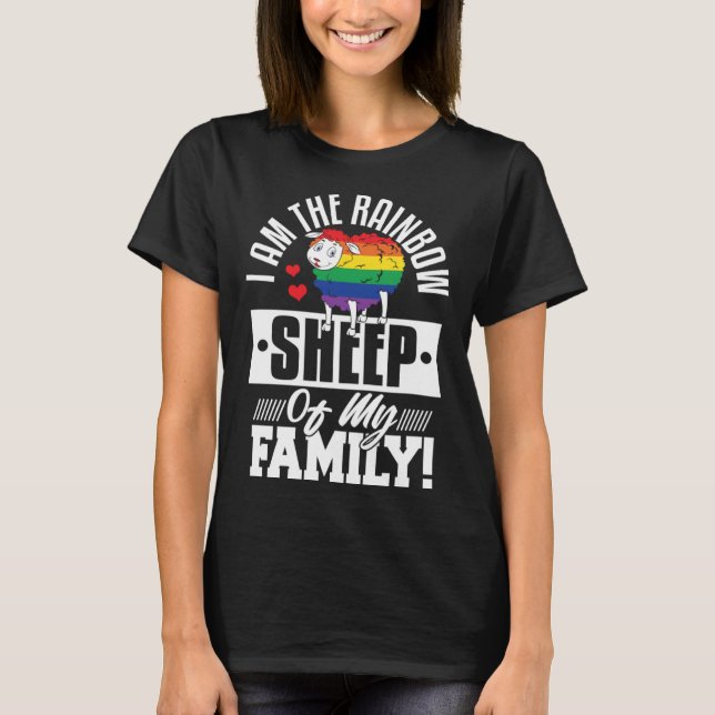 T-shirt I m The Rainbow Sheep Of My Family Gif Gay Pride L (Devant)
